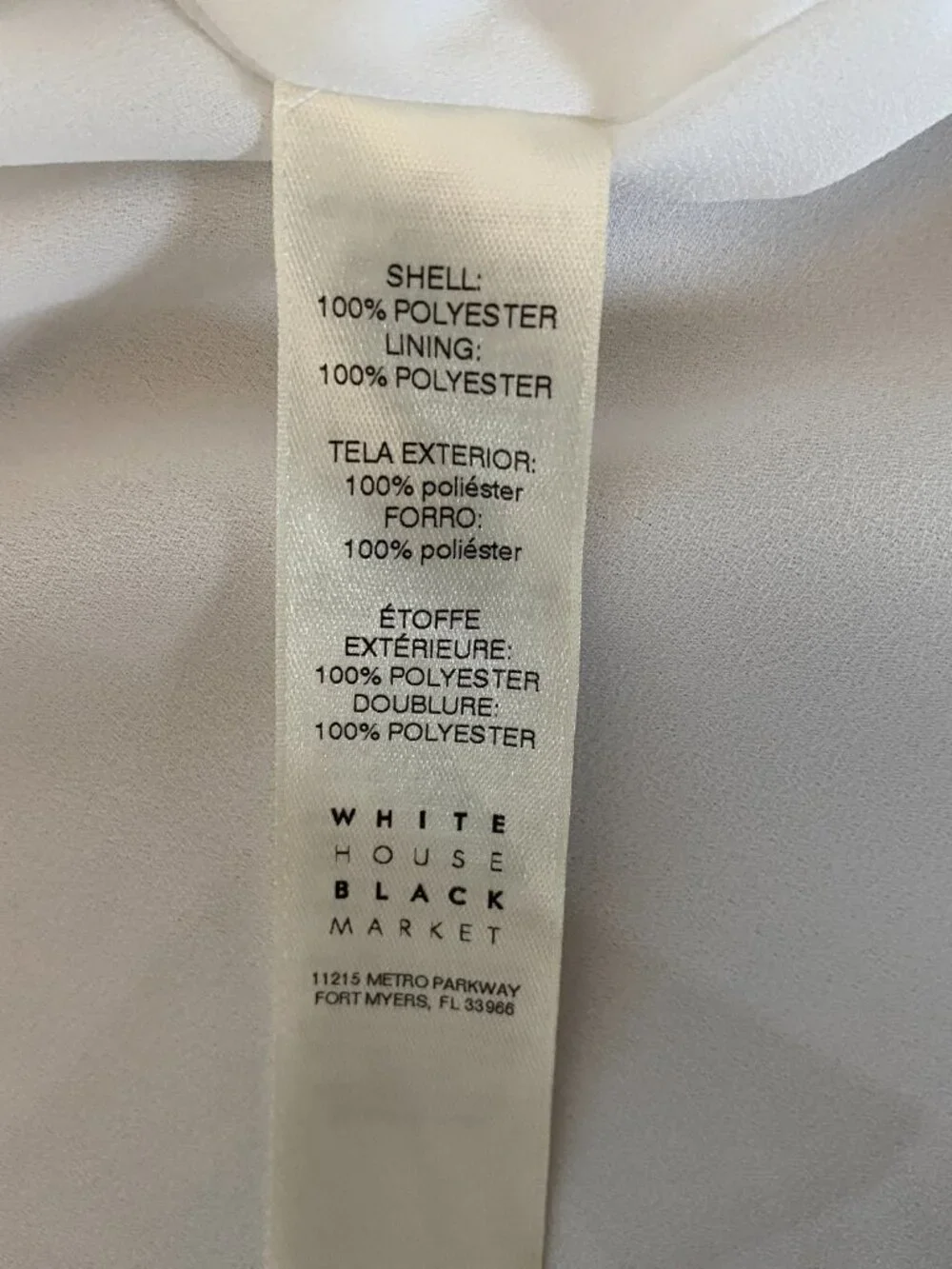 WHBM White Off Shoulder Smocked Peasant Top Size Medium - Picture 9 of 9